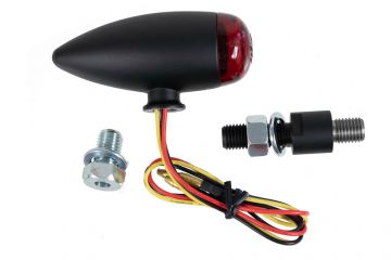 Micro Bullet LED Tail Light, Red Lens, Black